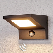 Lampenwelt LED-buitenwandlamp Levvon met kunststofdiffusor