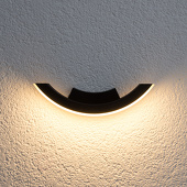 Lampenwelt Grafietkleurige LED-buitenwandlamp Half