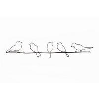Graham&brown Metal Art Birds on a Wire - Zwart - 60x12,5 cm