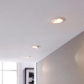 Lampenwelt LED inbouwspot Andrej, rond, wit, set van 3