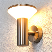 Lampenwelt Roestvrijstalen outdoor wandlamp Tiga met LED's