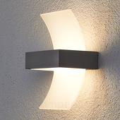 Lampenwelt Gebogen LED-buitenwandlamp Skadi