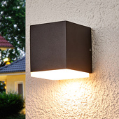 Lampenwelt Led-wandlamp Sarah met kunststof diffuser, buiten
