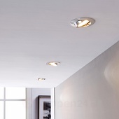 Lampenwelt LED inbouwspot Andrej, rond, chroom, set van 3
