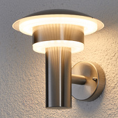 Lampenwelt Decoratieve rvs LED-buitenwandlamp Lillie