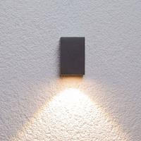 Lampenwelt Grafietgrijze led-buitenwandlamp Tavi, 9,5 cm