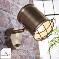 Lindby Dimmbarer LED-Wandspot Ebbi in Altmessing
