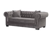 Bank Chesterfield Classic Velvet Dark Grey 3-zits