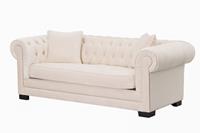 Bank Classic Chesterfield Velvet Cream 3-zits