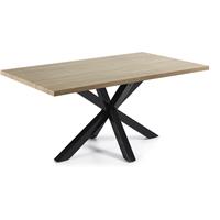 Kave Home - Argo tafel 180 cm natuurlijke melamine zwarte benen