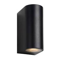 Lucide LED wandspot buiten ZORA IP44 afgerond - zwart - 9x6,5x15 cm