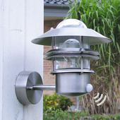 Nordlux Blokhus 25031034 Buitenlamp met bewegingsmelder (wand) Spaarlamp, LED E27 60 W RVS