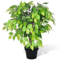 vidaXL Künstlicher Zwerg-Ficus mit Topf 60 cm Grün