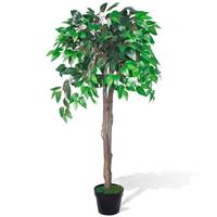 vidaXL Künstlicher Ficus mit Topf 110 cm Grün