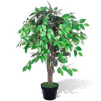 vidaXL Künstlicher Ficus mit Topf 90 cm Grün