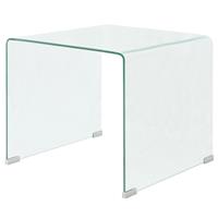 vidaXL Salontafel transparant 49,5x50x45 cm gehard glas