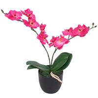 vidaXL Künstliche Orchidee mit Topf 30 cm Rot Mehrfarbig