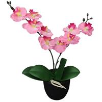 vidaXL Künstliche Orchidee mit Topf 30 cm Rosa Mehrfarbig