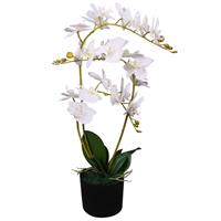 VidaXL Kunst orchidee plant met pot 65 cm wit