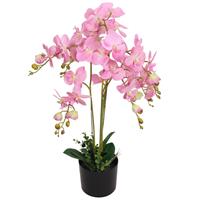 vidaXL Künstliche Orchidee mit Topf 75 cm Rosa Mehrfarbig