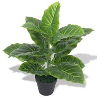 vidaXL Künstliche Taro-Pflanze mit Topf 45 cm  Grün
