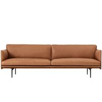 Muuto Outline Bank 3-zits Silk Leather Cognac