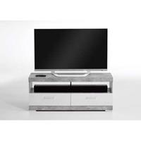 Leen Bakker TV-Meubel Bristol - betonkleur/wit edelglans - 120x50x35 cm