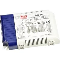 Meanwell LED-driver Constante stroomsterkte Mean Well LCM-60DA 60 W 0.5 - 1.4 A 2 - 90 V/DC Dimbaar, PFC-schakeling, Overbelastingsbescherming