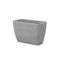 beliani Blumentopf rechtseckige Form Steingemisch 60x27x41 cm grau Baris - Grau