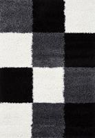 Merinos Hoogpolig Vloerkleed Shaggy Plus 910 Black White 80 x 150 cm
