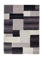 Astra Teppich Livorno Karo • 100% Polyester • pflegeleicht • 4 Groessen - Schwarz / 140 x 200 cm