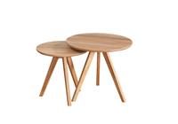 Nordiq Yumi nest of tables - Bijzettafels - Ø50 x H45 cm - Naturel