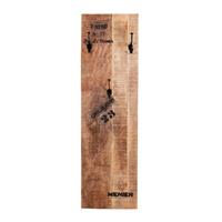 SIT - Wandgarderobe RUSTIC-14 35x3x110cm natur antik mit antikschwarzen Beschlägen lackiertes Mangoholz mit starken Gebrauchsspuren