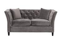 Bank Chesterfield Modern Velvet Dark Grey 2-zits