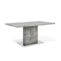 beliani Esstisch Grau Silber 90 x 160 cm mdf Tischplatte Metallfüßen Rechteckig Betonoptik Modern Scandinavien Stil - Grau