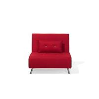 Beliani - 1-Sitzer Schlafsofa Stoff rot mit hohen Edelstahlbeinen Kissen modern Farris - Rot