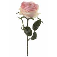 Kunstbloem roos Simone licht roze 45 cm Roze