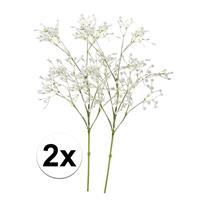 Bellatio 2x Witte gipskruid kunstbloemen 65 cm Wit