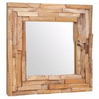 Decoratieve spiegel vierkant 60x60 cm teakhout