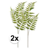 Bellatio 2x Groene Boomvaren kunstbloemen tak 85 cm Groen