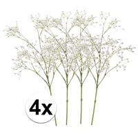 Bellatio 4x Witte gipskruid kunstbloemen 65 cm Wit