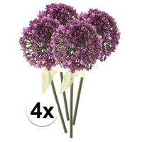 Bellatio 4x Roze/paarse sierui kunstbloemen 70 cm Paars