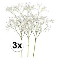 Bellatio 3x Witte gipskruid kunstbloemen 65 cm Wit
