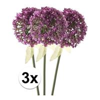 Bellatio 3x Roze/paarse sierui kunstbloemen 70 cm Paars
