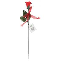 Voordelige kunstbloem rode roos 45 cm Rood