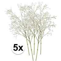 Bellatio 5x Witte gipskruid kunstbloemen 65 cm Wit