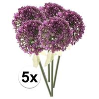 Bellatio 5x Roze/paarse sierui kunstbloemen 70 cm Paars