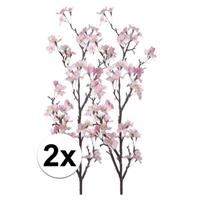 Bellatio 2x Appelbloesem roze kunstbloemen 104 cm Roze