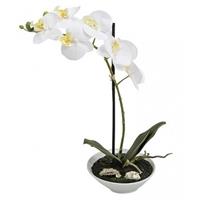 Kunstplant Orchidee in pot 38 cm wit Multi