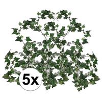 Bellatio 5x Klimop slinger Hedera Helix 180 cm Groen